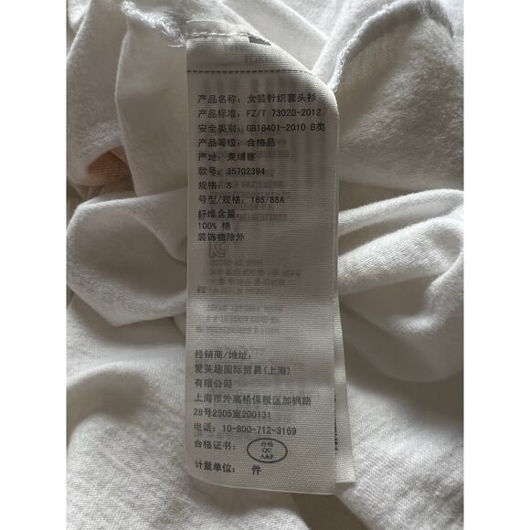 Hollister White Boyfriend Cotton Cropped Hoodie String  Casual Sweatshirt Size S - Picture 9 of 10